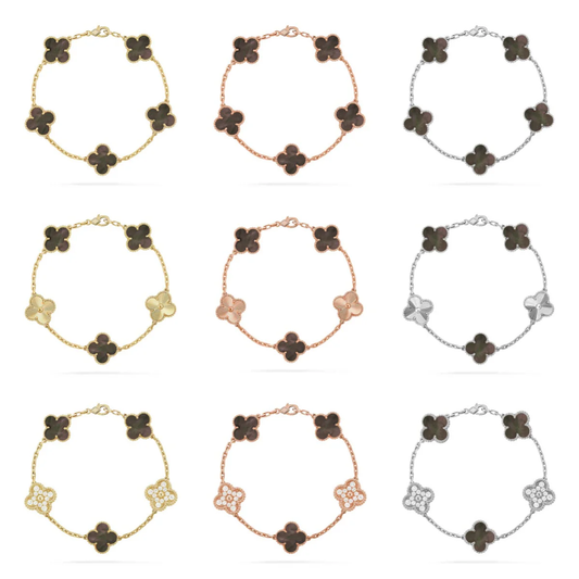 [⭐Novea] CLOVER 5 MOTIF GRAY MOP BRACELET COLLECTION
