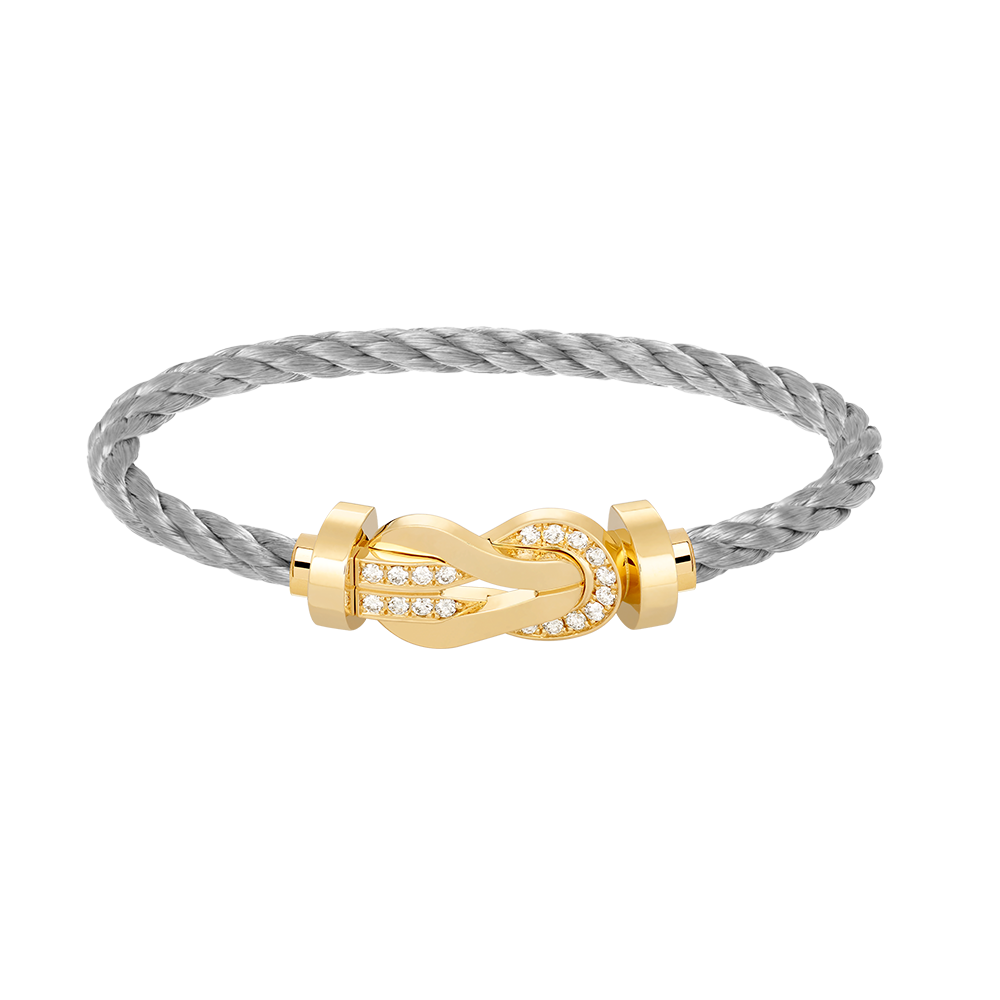 [⭐Novea]CHANCE LARGE 8 FIGURE BUCKLE HALF DIAMOND BRACELET GOLD