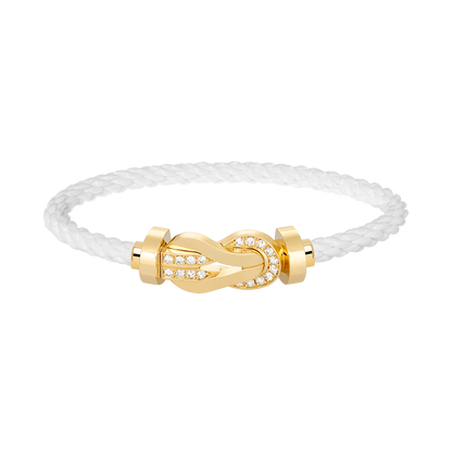 [⭐Novea]CHANCE LARGE 8 FIGURE BUCKLE HALF DIAMOND BRACELET GOLD