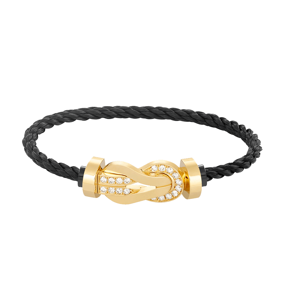 [⭐Novea]CHANCE LARGE 8 FIGURE BUCKLE HALF DIAMOND BRACELET GOLD