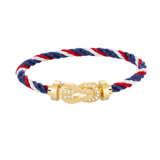 [⭐Novea]CHANCE LARGE 8 FIGURE BUCKLE HALF DIAMOND BRACELET GOLD