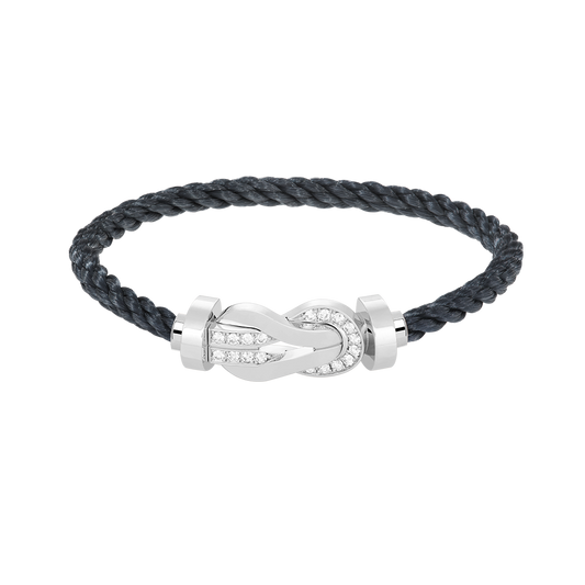 [⭐Novea]CHANCE LARGE 8 FIGURE BUCKLE HALF DIAMOND BRACELET SILVER