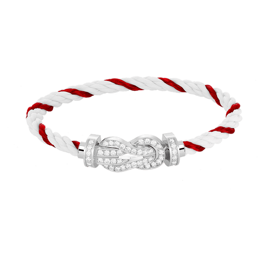 [⭐Novea]CHANCE LARGE 8 FIGURE BUCKLE FULL DIAMOND BRACELET SILVER