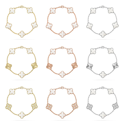 [⭐Novea]CLOVER WHITE PEARL MOP 5 MOTIF BRACELET COLLECTION