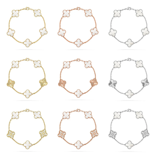 [⭐Novea]CLOVER WHITE PEARL MOP 5 MOTIF BRACELET COLLECTION