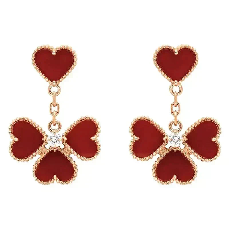 [⭐Novea]SWEET CLOVER CARNELIAN EARRINGS