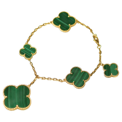 [⭐Novea]MAGIC CLOVER MALACHITE GOLD BRACELET 5 MOTIFS