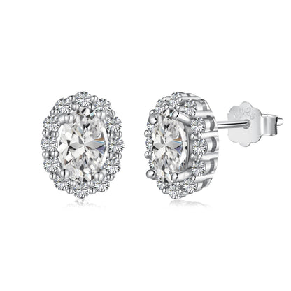 [Lucky Jewelry]Delicate Unique Oval Cut Daily Earrings