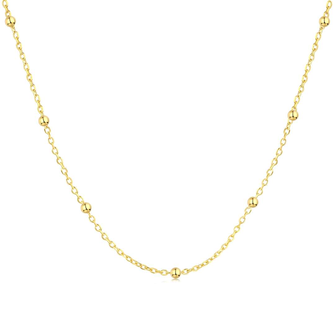 [Lucky Jewelry]Small Bead Clavicle Chain Simple Necklace