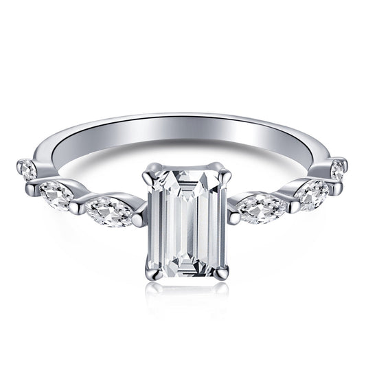 [Lucky Jewelry]1.0 Carat Dainty Resplendent Radiant Cut Daily Ring