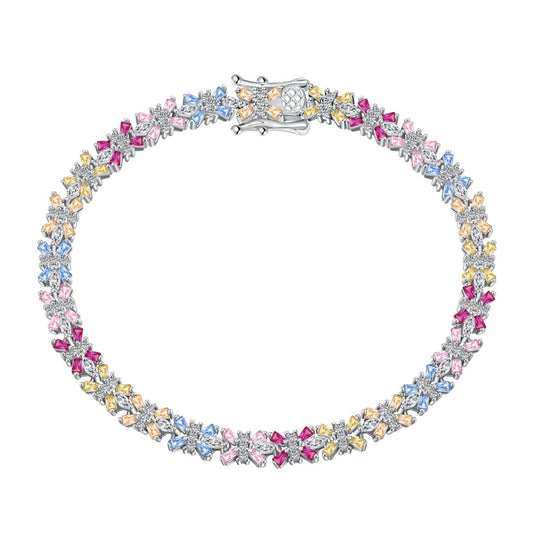 [Lucky Jewelry]Radiant Colorful Emerald Cut Party Bracelet