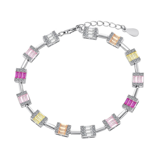 [Lucky Jewelry]Dainty Charming Emerald Cut Daily Bracelet