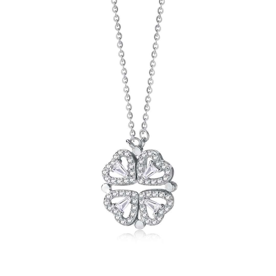 [Lucky Jewelry]Ornate Heart Cut Flower Shape Necklace