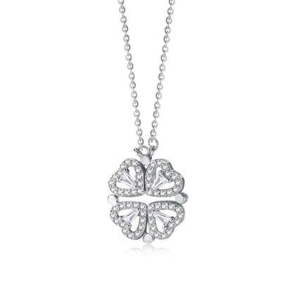 [Lucky Jewelry]Ornate Heart Cut Flower Shape Necklace