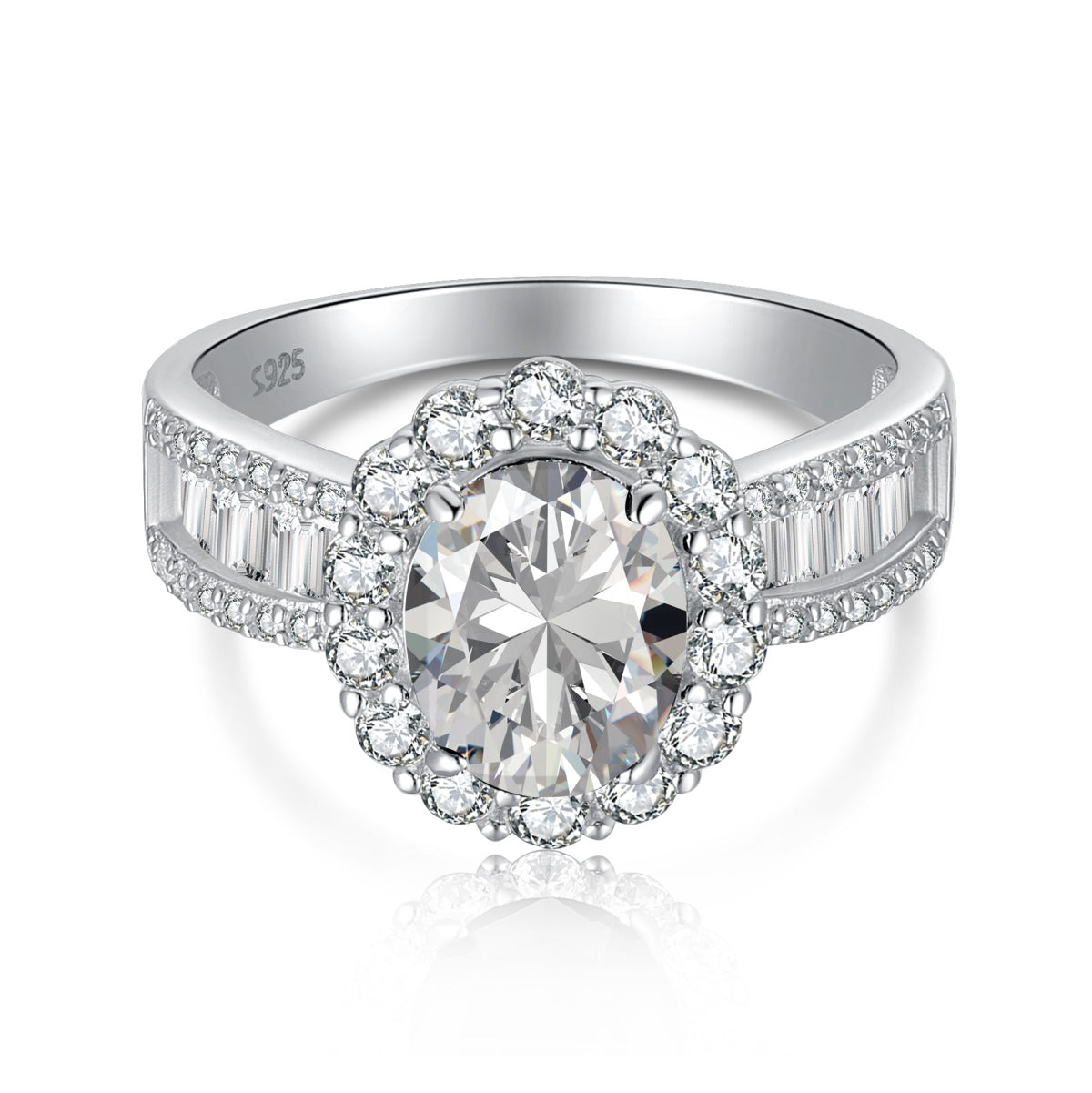 [Lucky Jewelry]1.5 Carat Dazzling Charming Oval Cut Banquet Ring