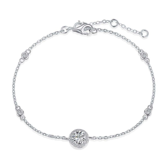 [Lucky Jewelry]Dazzling Round Cut Shape Bracelet