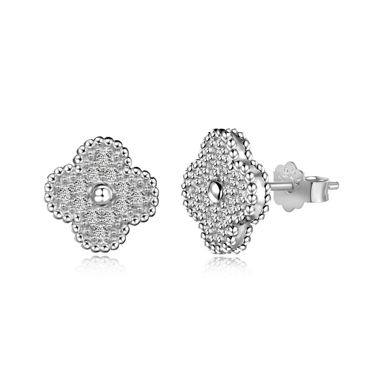 [Lucky Jewelry]Four Leaf Clover Fashion Earrings