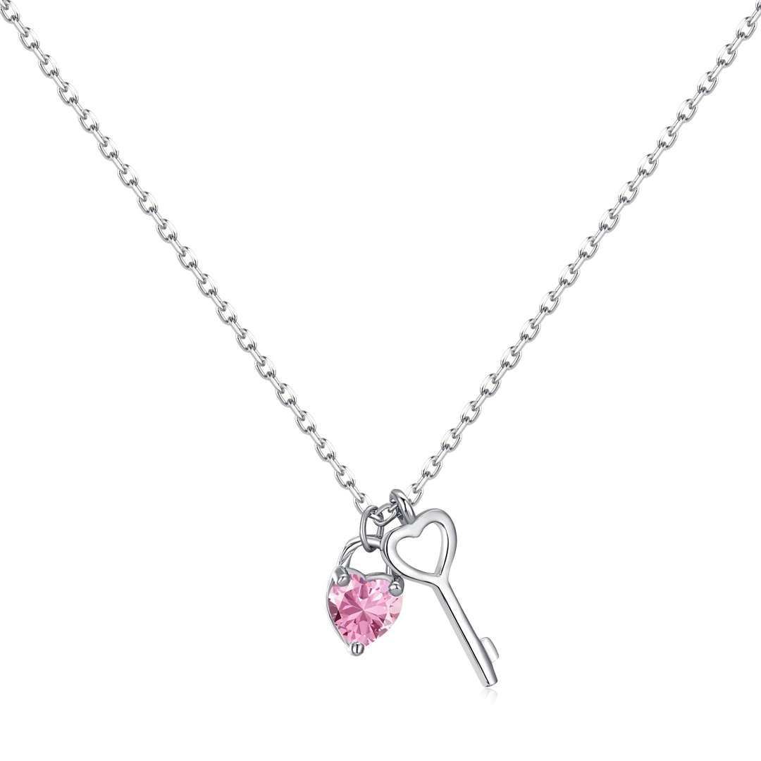 [Lucky Jewelry]Unique Heart Shape Key Pendent Necklace