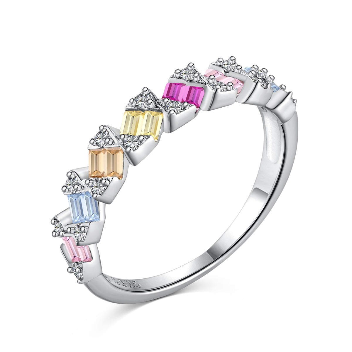 [Lucky Jewelry]Delicate Vibrant Emerald Cut Daily Ring
