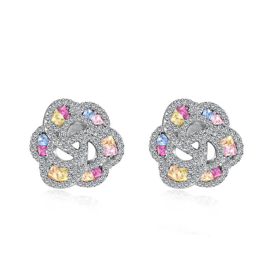 [Lucky Jewelry]Exquisite Flower Shape Daily Earrings