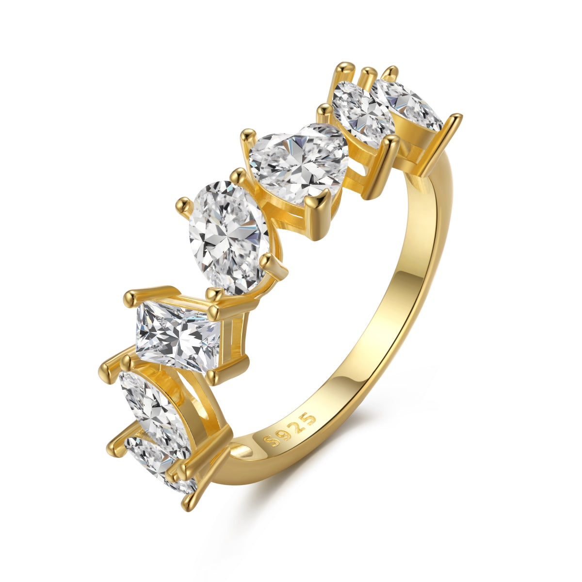 [Lucky Jewelry]Delicate Multi Cut Ring