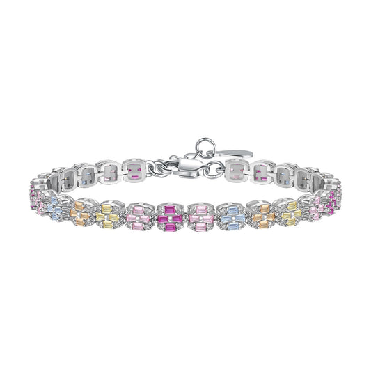 [Lucky Jewelry]Delicate Colorful Emerald Cut Daily Bracelet