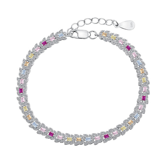[Lucky Jewelry]Delicate Colorful Multi Cut Daily Bracelet