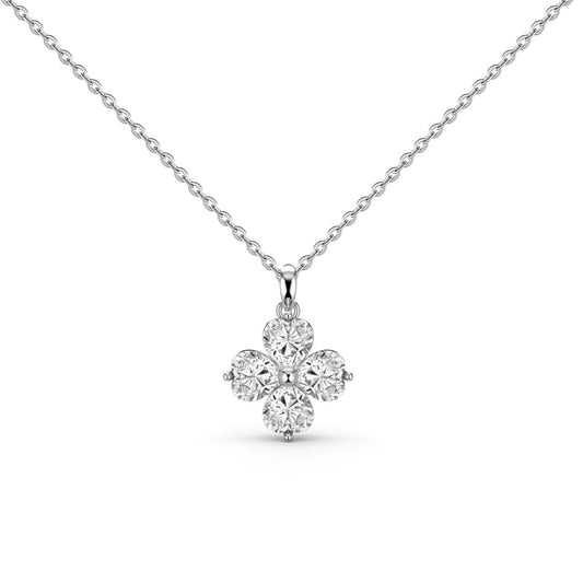 [Lucky Jewelry]Heart-Shaped Four-Leaf Clover Bead Necklace