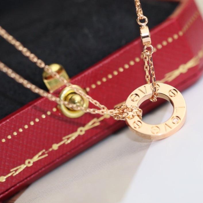 [⭐Novea]LOVE NECKLACE ADJUSTABLE ROSE GOLD 2 DIAMOND