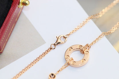 [⭐Novea]LOVE NECKLACE ADJUSTABLE ROSE GOLD 2 DIAMOND