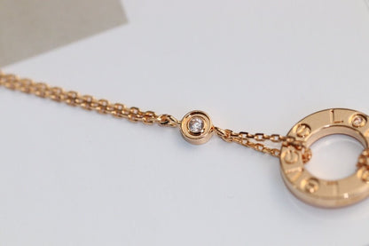 [⭐Novea]LOVE NECKLACE ADJUSTABLE ROSE GOLD 2 DIAMOND