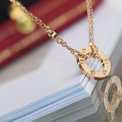 [⭐Novea]LOVE NECKLACE ADJUSTABLE ROSE GOLD 2 DIAMOND