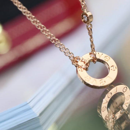 [⭐Novea]LOVE NECKLACE ADJUSTABLE ROSE GOLD 2 DIAMOND