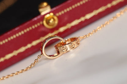 [⭐Novea]LOVE NECKLACE PINK GOLD AND SILVER