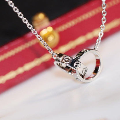 [⭐Novea]LOVE NECKLACE PINK GOLD AND SILVER