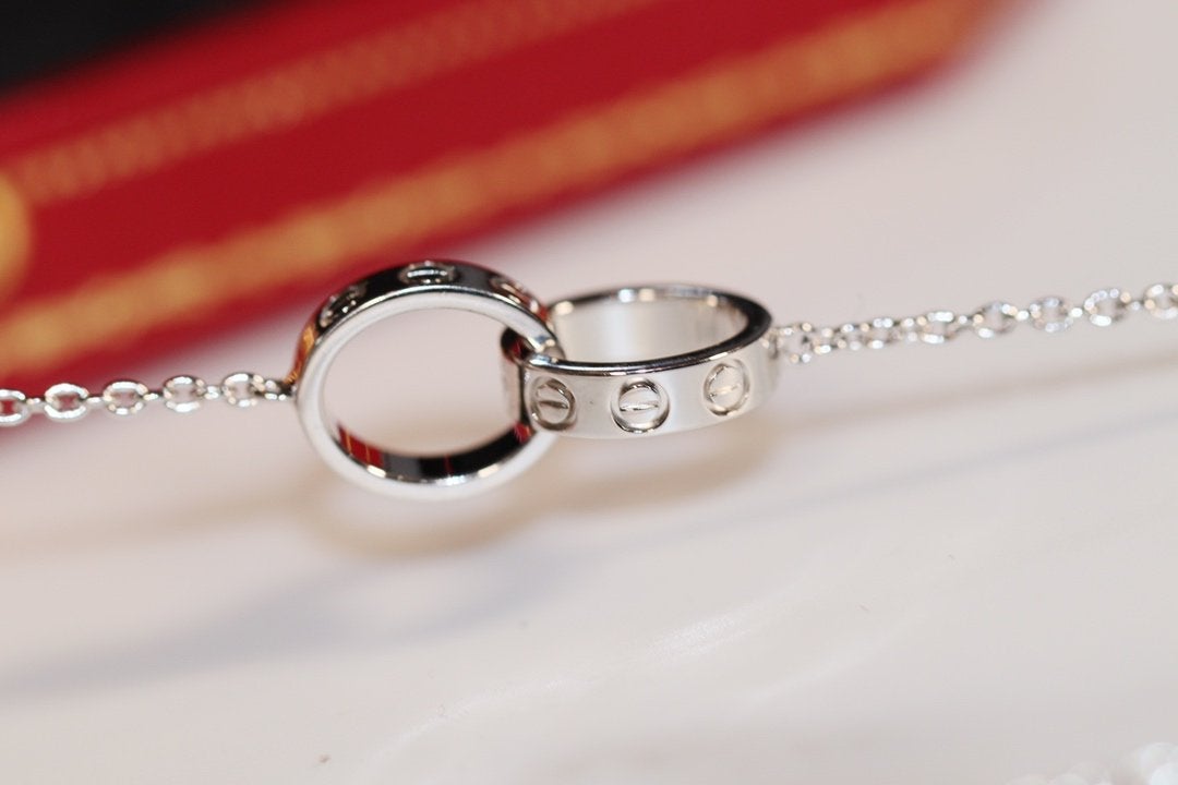 [⭐Novea]LOVE NECKLACE PINK GOLD AND SILVER