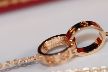 [⭐Novea]LOVE NECKLACE PINK GOLD AND SILVER