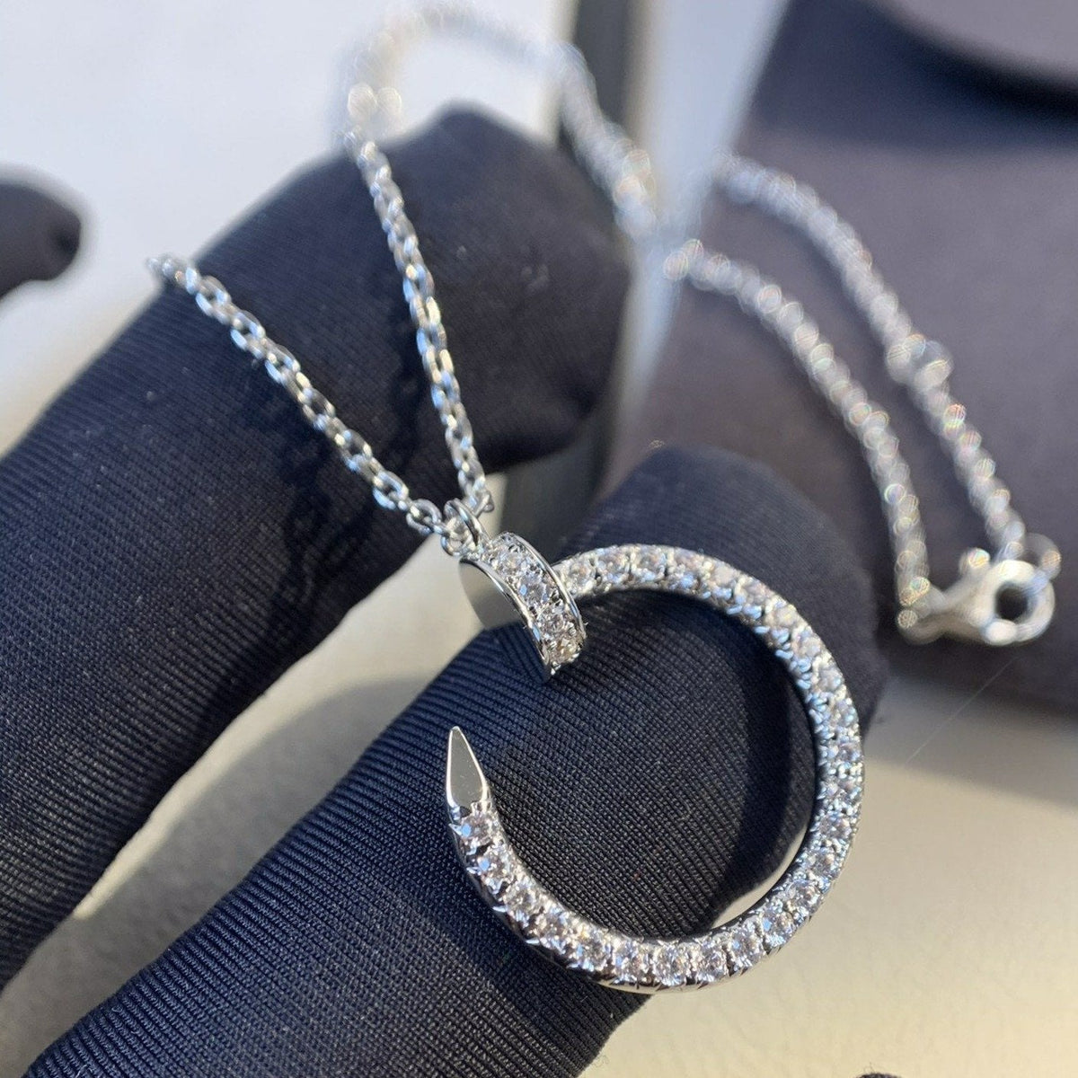[⭐Novea]JUSTE NECKLACE SILVER DIAMONDS