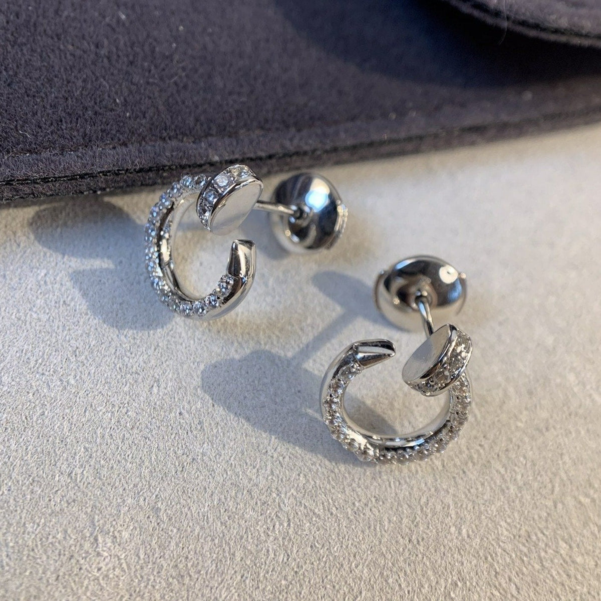 [⭐Novea]JUSTE EARRINGS SILVER DIAMONDS
