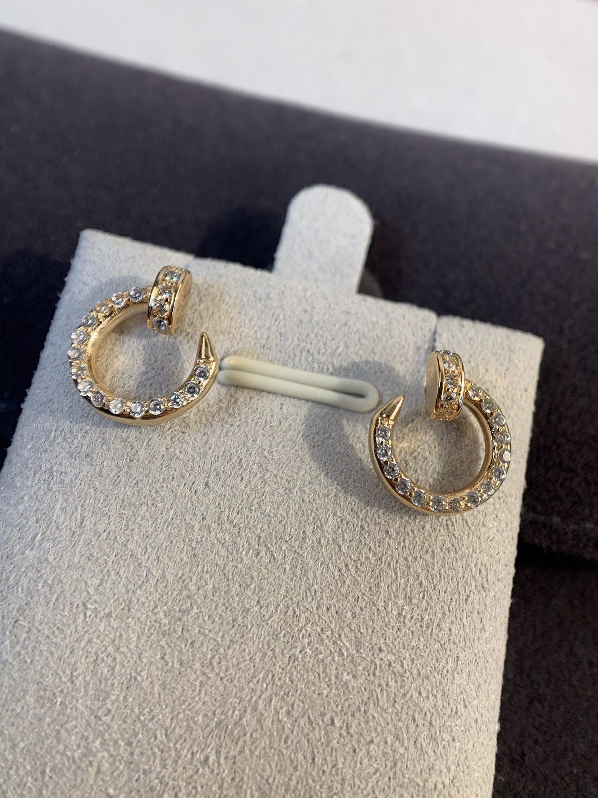 [⭐Novea]JUSTE EARRINGS GOLD DIAMONDS