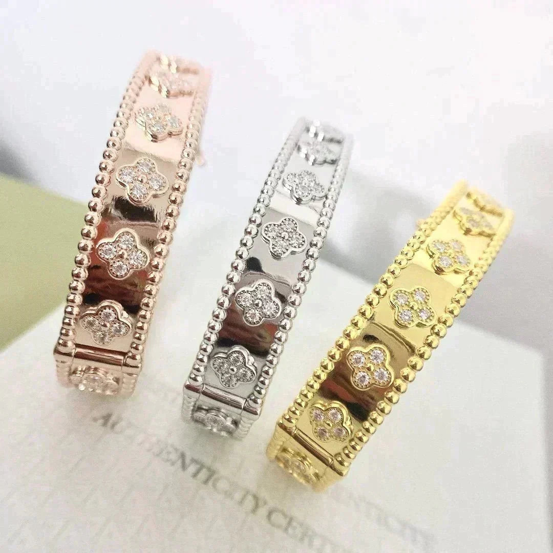 [⭐Novea]CLOVER BRACELET 8MM DIAMONDS
