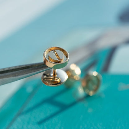 [⭐Novea]LOVE EARRINGS PINK GOLD 10MM