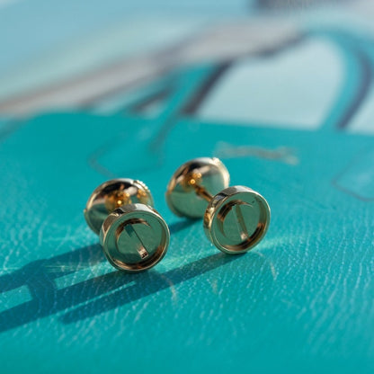 [⭐Novea]LOVE EARRINGS PINK GOLD 10MM