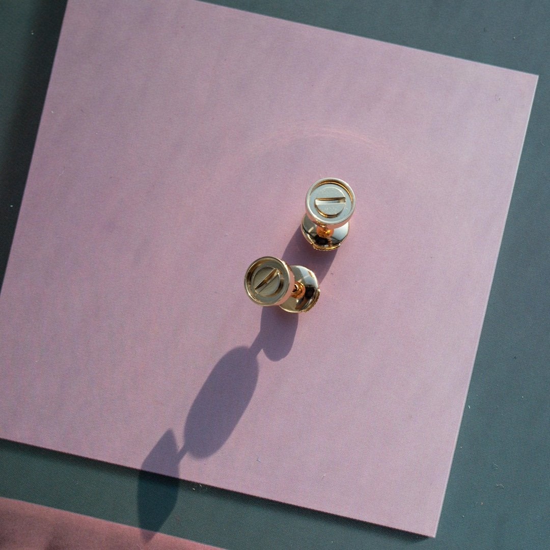 [⭐Novea]LOVE EARRINGS PINK GOLD 10MM