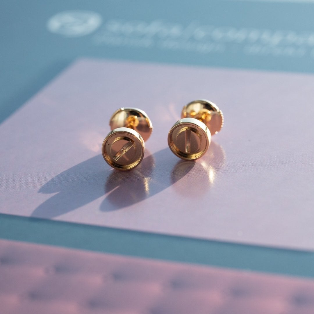 [⭐Novea]LOVE EARRINGS PINK GOLD 10MM