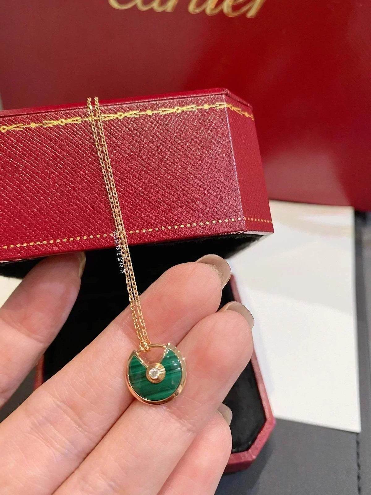 [⭐Novea]AMULETTE ROSE GOLD MALACHITE NECKLACE