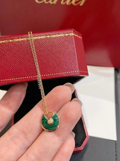 [⭐Novea]AMULETTE ROSE GOLD MALACHITE NECKLACE