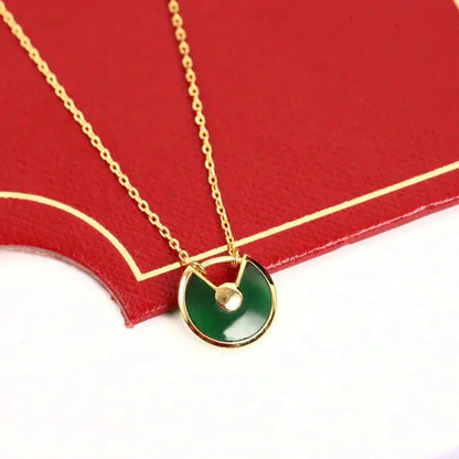 [⭐Novea]AMULETTE GOLD MALACHITE NECKLACE