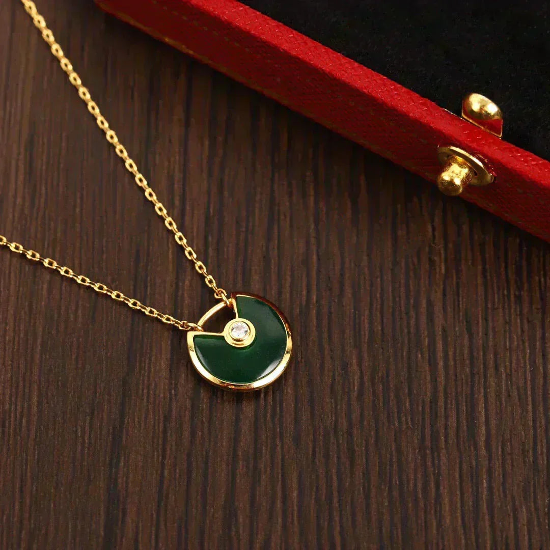 [⭐Novea]AMULETTE GOLD MALACHITE NECKLACE