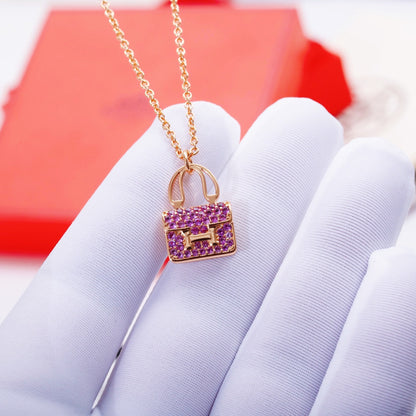 [⭐Novea]CONSTANCE PEDANT PURPLE DIAMOND NECKLACE